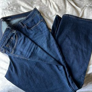 Dark blue Old Navy mid rise boot cut jeans.  NWOT - just too big for me.